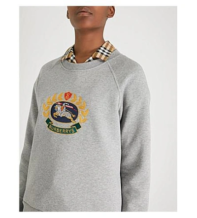 Shop Burberry Ravi Cotton-blend Sweatshirt In Grey