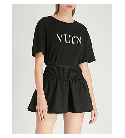 Shop Valentino Logo-print Cotton-jersey T-shirt In Nero