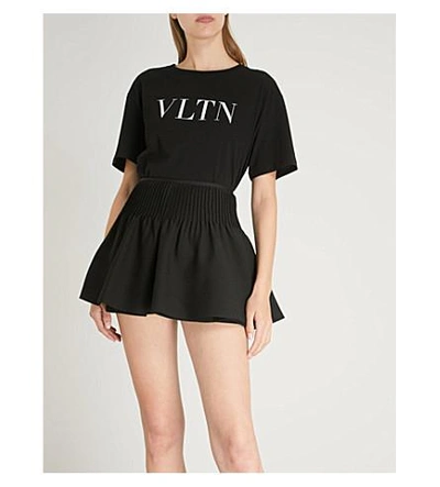 Shop Valentino Logo-print Cotton-jersey T-shirt In Nero