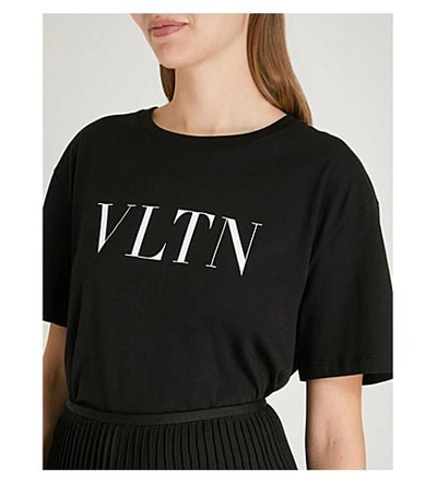 Shop Valentino Logo-print Cotton-jersey T-shirt In Nero