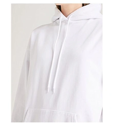 Shop Balenciaga Logo-print Cotton-jersey Hoody In White