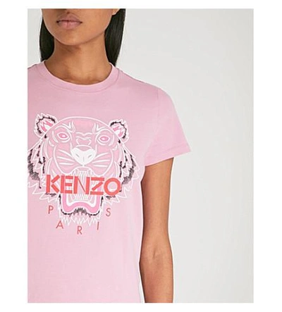 Shop Kenzo Tiger Cotton-jersey T-shirt In Begonia