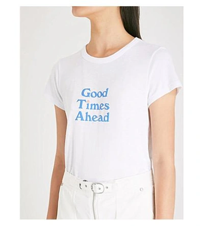 Shop Rag & Bone Slogan-print Cotton-jersey T-shirt In White