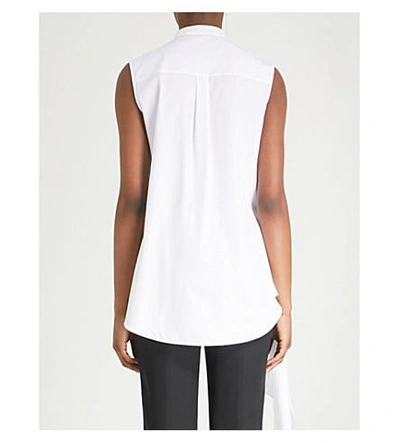 Shop Alexander Mcqueen Ruffle-detail Cotton-poplin Shirt In White