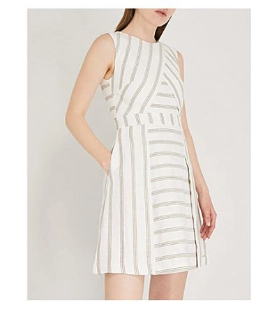 Shop Ted Baker Cross-front Linen Dress In Ivory