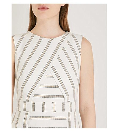 Shop Ted Baker Cross-front Linen Dress In Ivory