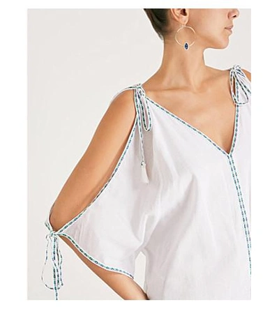 Shop Pitusa Mini Ottoman Cotton-gauze Dress In White