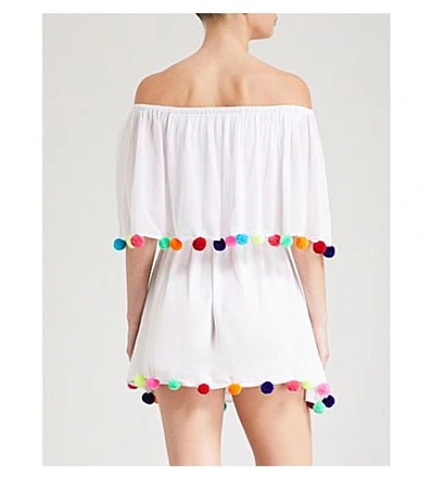 Shop Pitusa Festival Off-the-shoulder Cotton Dress In White