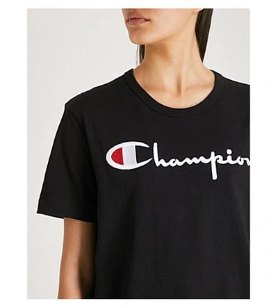 Shop Champion Logo-embroidered Cotton-jersey T-shirt In Nbk