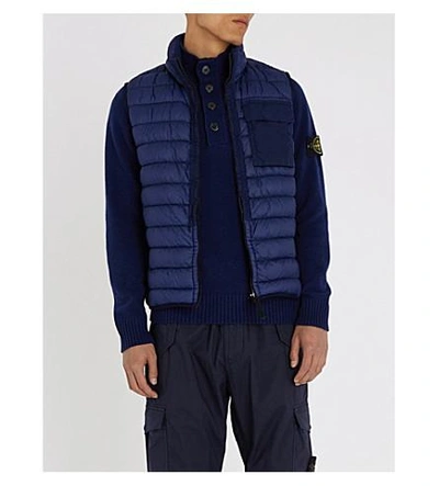 Stone Island Padded Down-filled Gilet In Blue | ModeSens