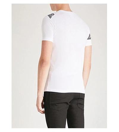 Shop Dsquared2 Logo-tape Print Cotton T-shirt In White