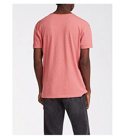Shop Allsaints Figure Crewneck Cotton-jersey T-shirt In Facade Pink