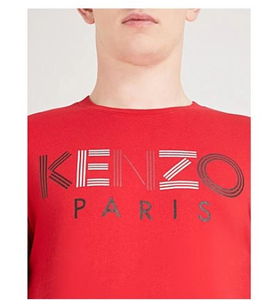 Shop Kenzo Logo-print Cotton-jersey T-shirt In Red