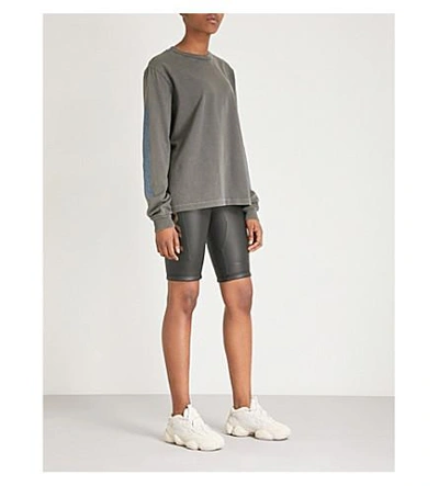 Shop Yeezy Season 6 Calabasas-print Cotton-jersey Sweatshirt In Core/ Indigo