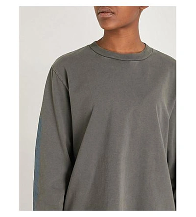 Shop Yeezy Season 6 Calabasas-print Cotton-jersey Sweatshirt In Core/ Indigo