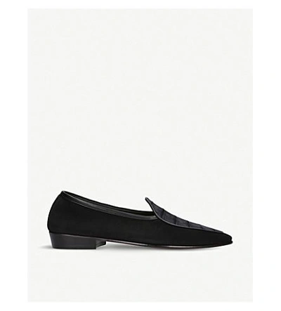 Shop Baudoin & Lange Sagan Alligator-pattern Suede Loafers In Black