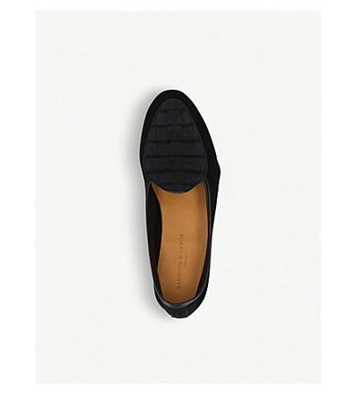 Shop Baudoin & Lange Sagan Alligator-pattern Suede Loafers In Black