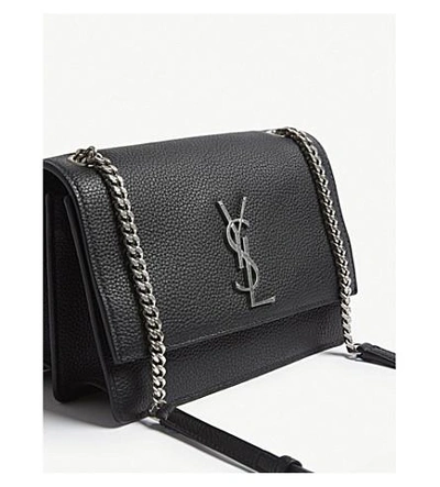 Shop Saint Laurent Ladies Black Elegant Sunset Leather Shoulder Bag