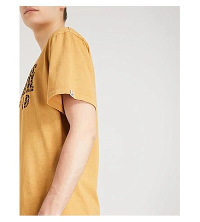 Shop Billionaire Boys Club Leopard Logo Cotton-jersey T-shirt In Golden