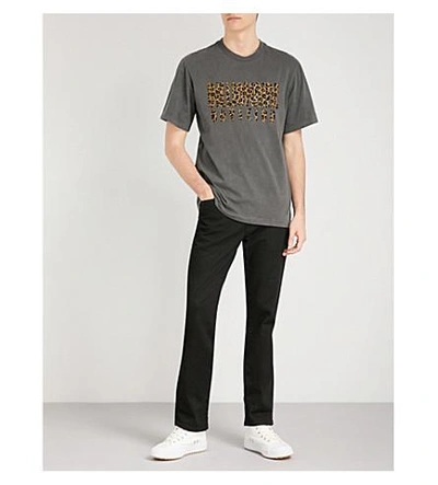 Shop Billionaire Boys Club Leopard Logo Cotton-jersey T-shirt In Black