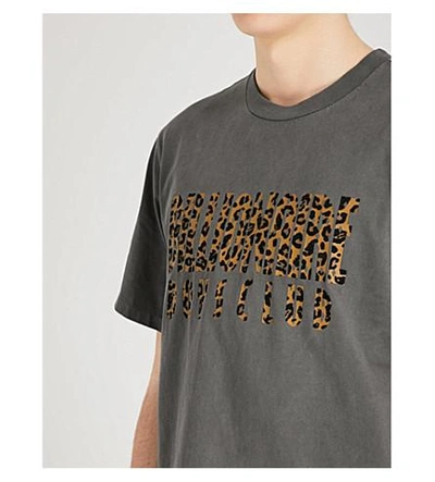 Shop Billionaire Boys Club Leopard Logo Cotton-jersey T-shirt In Black