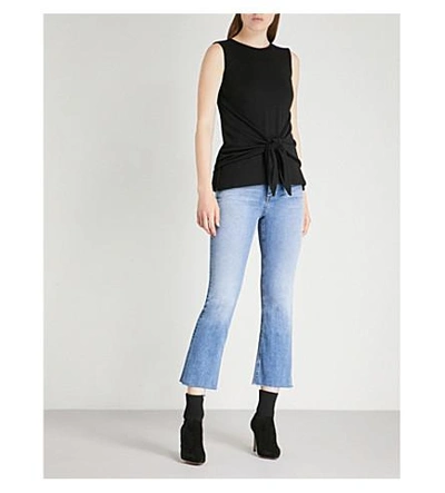 Shop Rag & Bone Ladies Black Bigsby Tie-front Jersey Top