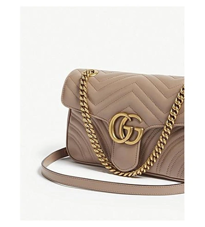 Shop Gucci Marmont Gg Small Quilted Leather Shoulder Bag In Porcelain Rose