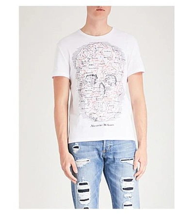 Shop Alexander Mcqueen Skull-print Cotton-jersey T-shirt In White