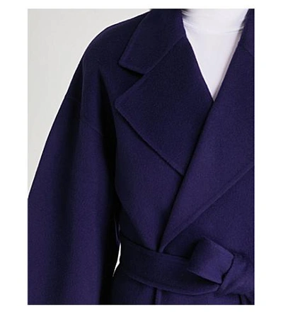 Shop Theory Cropped Wool And Cashmere-blend Coat In Plum Purple