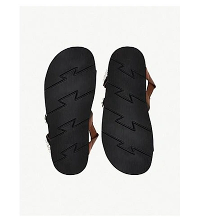 Shop Prada Fisherman Studded Leather Sandals In Nocciola Nero