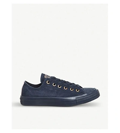 Shop Converse Allstar Low-top Leather Trainers In Navy Cherry Blossom