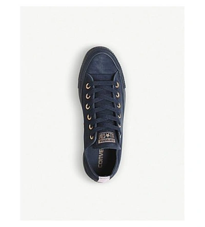 Shop Converse Allstar Low-top Leather Trainers In Navy Cherry Blossom