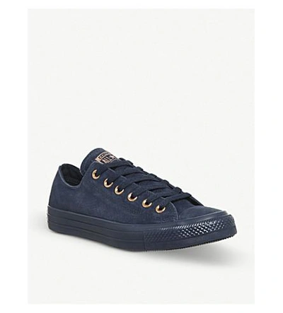 Shop Converse Allstar Low-top Leather Trainers In Navy Cherry Blossom