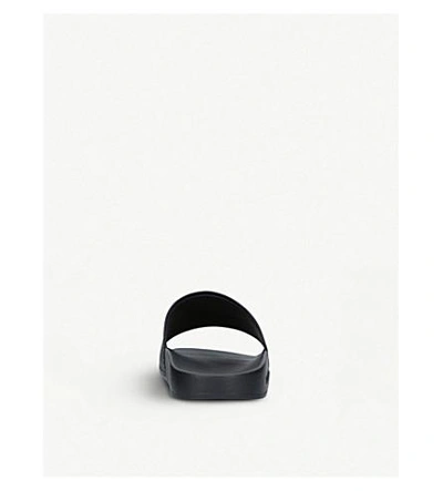 Shop Gucci Pursuit Guccy Print Rubber Sliders In Blk/other