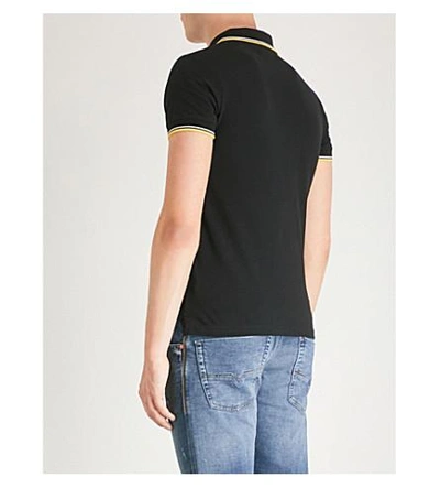 Shop Diesel T-randy Contrast-trim Cotton Polo Shirt In Black