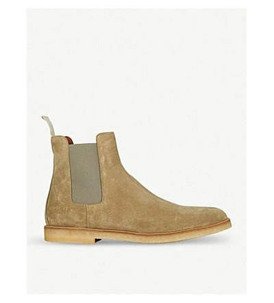 Shop Common Projects Suede Chelsea Boots In Warm Grey