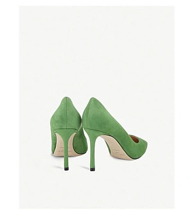 Shop Jimmy Choo Romy 85 Suede Courts In Lime