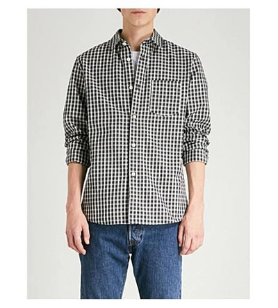 Shop Apc Victor Regular-fit Checked Cotton Shirt In Indigo Delave