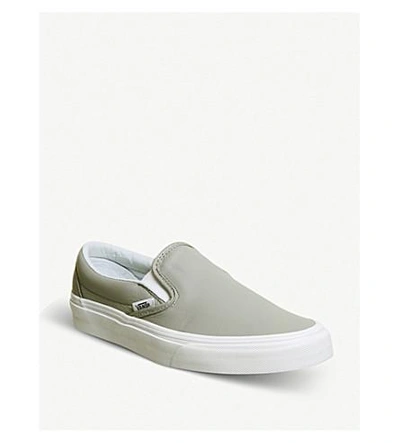Shop Vans Classic Slip-on Canvas Trainers In Oxford Drizzle