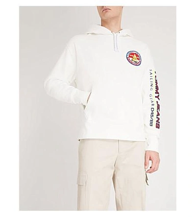 Shop Tommy Jeans Sailing Cotton-blend Hoody In Bright White