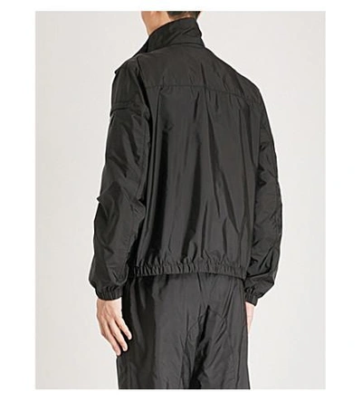 Shop Prada Elasticated-trims Nylon Jacket In Nero