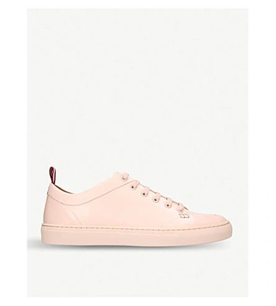 Shop Bally Helliot Low-top Leather Trainers In Pale Pink