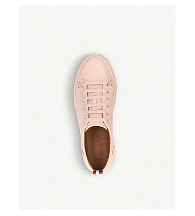 Shop Bally Helliot Low-top Leather Trainers In Pale Pink