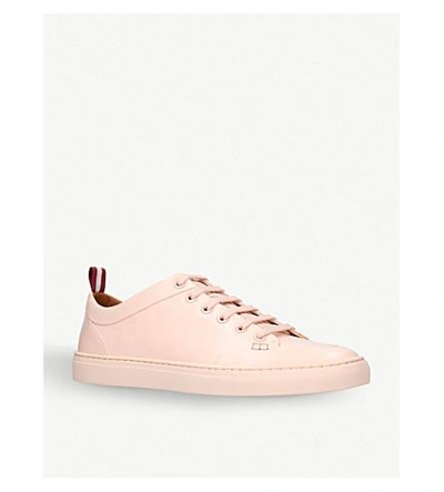 Shop Bally Helliot Low-top Leather Trainers In Pale Pink