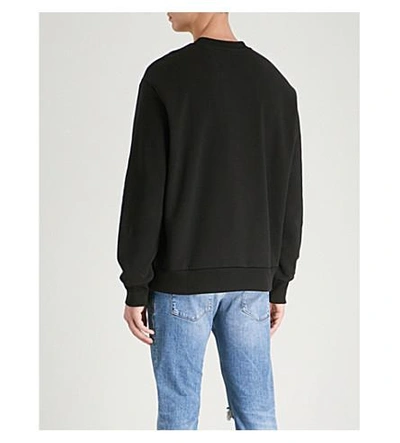 Shop Diesel S-crew-division Cotton-jersey Sweatshirt In Black