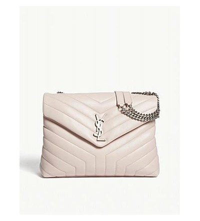 Shop Saint Laurent Ladies Baby Pink Elegant Monogram Loulou Leather Shoulder Bag