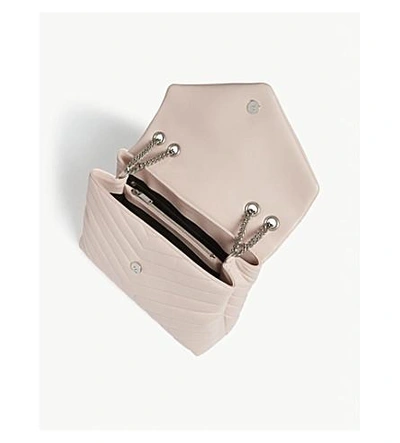 Shop Saint Laurent Ladies Baby Pink Elegant Monogram Loulou Leather Shoulder Bag