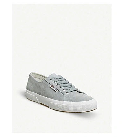 Shop Superga 2750 Canvas Trainers In Light Grey Suede