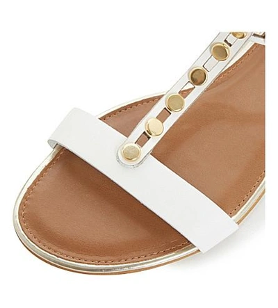 Shop Dune Lexxa Studded Leather Sandals In White-leather