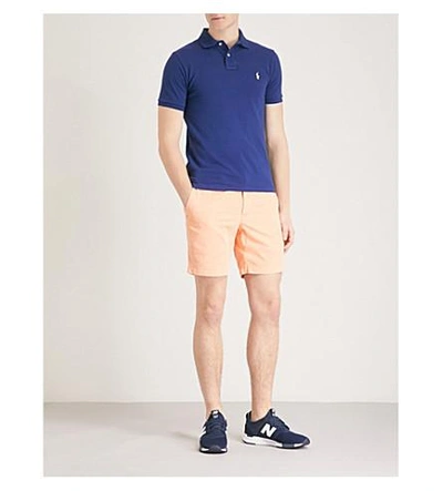 Shop Polo Ralph Lauren Slim-fit Cotton-piqué Polo Shirt In Fall Royal/sp18